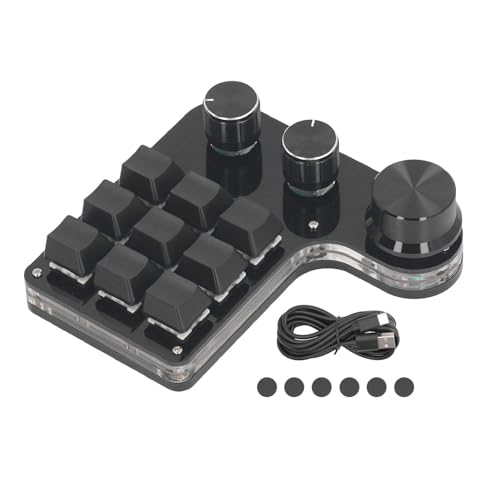 Walfront マクロゲーミングキーボード カスタム機能 9キー ミニキーパッド レッドスイッチ付き RGB LED USB C接続 プログラム可能 有線メカニカルキーパッド WALFRONTybtsm3qr2g
