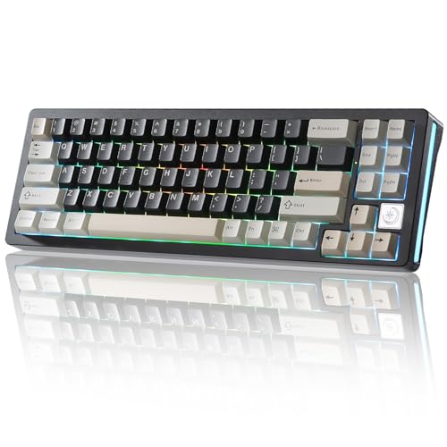 YUNZII AL71 68% ゲーミングキーボード フルアルミCNC ホットスワップ対応 無線 ガスケット メカニカルキーボード NKRO 2.4GHzワイヤレスBT5.0/USB-C 有線 RGBバックライト Win/Mac用 お贈り物 技適認