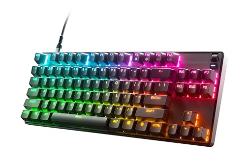 SteelSeries ゲーミングキーボード テンキーレス Apex 9 TKL US 有線 英語配列 レスポンスタイム0.2ms アクチュエーションポイント1.0mm設定可能 OptiPoint光学スイッチ 搭載 高耐久 64847 ブラック