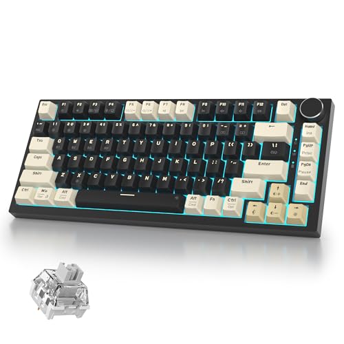 iRoboosta 400PRO 75% ワイヤレス クリーミー メカニカルキーボード ブラック ガスケットホットスワップ可能 RGBゲーミングキーボード Bluetooth/2.4GHz/USB-C Thocky Keyboard 潤滑済みクリームグレースイッチ付き (82ブラック) d1c01a97-b716-488a