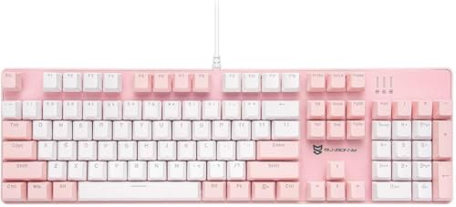 Qisan メカニカルゲーミングキーボード フルサイズ 104キー USレイアウト 有線キーボード ブラウンスイッチ バックライトキーボード ゲームアクセサリー用 人間工学に基づいたキーボード USBキーボード ゲームギフト 6944197928362FBA