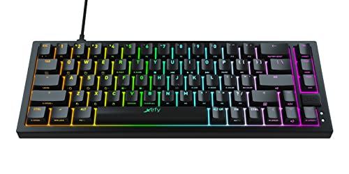 Xtrfy （エクストリファイ）K5コンパクト RGB メカニカル ゲーミングキーボード 65% US配列 67キー（赤軸：ホットスワップ対応、静音 、ストリップLED、スーパースキャンテクノロジー、ルブ済PCBマウントスタビライザー）【正規代理店保証品】（ブラック）701322