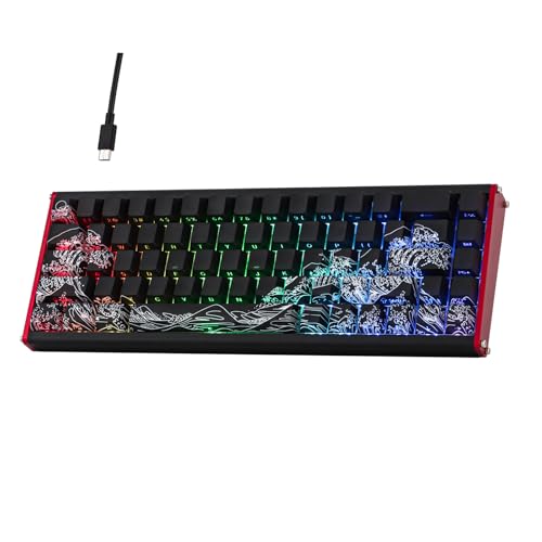 MechLands AJAZZ ALUX68 HE アルミニウム 高速 ゲーミングキーボード マグネットスイッチ 有線ホール効果キーボード 8Kポーリングレート 0.125msレイテンシー RGBバックライト付き (Black Side-Printed, ALUX68)