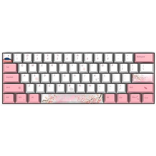 ZMX 60%有線メカニカルゲーミングキーボード 61キー Mini OUTEMU ホットスワップ可能 PBT 昇華型キーキャップ バックライトタイプC 桜 人間工学的ゲーミングキーボード Windows/Mac用 (ブラックスイッチ)