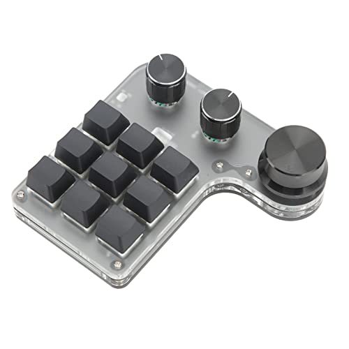 Vbestlife 9キーUSBミニキーパッド 9キー 3ノブプログラミングマクロパッド DIY ショートカット メカニカルゲーミングキーボード RGBバックライト付き ゲーム作業用 VBESTLIFEo9n0a8gevd
