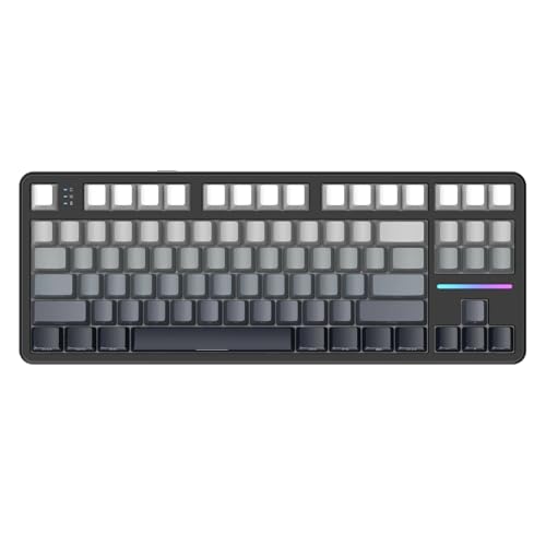 MANBASNAKE X Attack Shark X87 メカニカルキーボード ホットスワップ可能 カスタマイズ 潤滑済みリニアスイッチ ガスケット構造 RGBバックライトゲーミング (ブラックグラデーション)