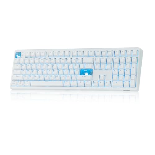 DHKING EPOMAKER HE108 ラピトリ ホール効果ゲーミングキーボード 8Kポーリング＆128Kスキャン SOCD & DKS ホットスワップ対応 2.4GHz/BT/USB有線 108キーフルサイズ 0.005mmアクチュエーションポイント 調整可能 高速トリガー カスタムRGB ガスケット 10000mAh Windows Mac対応 (White)