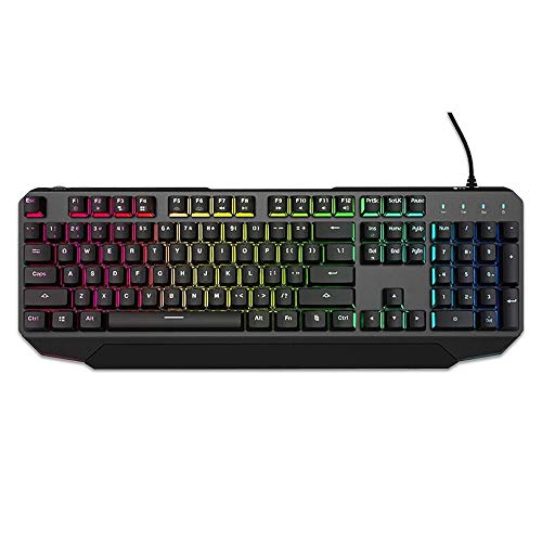 ZhaoGangLi ゲーミングキーボード 有線104キーメカニカルゲーミングバックライトキーボードキーボードデスクトップRGB PC用キーボード 仕事用 ゲーム用 (Color : Black, Size : Black Switch)
