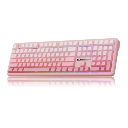 MechLands Aula F108 100% ワイヤレス ゲーミングキーボード 4000mAh バッテリー フルサイズ カスタム ガスケット メカニカルキーボード プログラム可能 108 キー ホットスワップ対応 Win/Mac 対応 (Grey&Yellow)