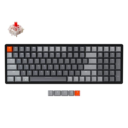 Keychron 【国内正規品】Keychron K4 Version2 ホットスワップ対応ワイヤレス・ゲーミングメカニカルキーボード 100キー/USレイアウト/RGBライト/Gateron G Proメカニカルスイッチ/有線無線対応/Mac Windows対応/Nキー・ロールオーバー対応/アルミフレーム (Gateron G Pro赤軸（ホットスワップ対応) K4-J1