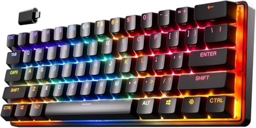 SteelSeries 【限定壁紙付き】Steelseries ラピッドトリガー 搭載 ゲーミングキーボード ミニサイズ Apex Pro Mini Wireless JP 無線 ワイヤレス 日本語配列 Quantum 2.0ワイヤレス接続 OmniPointスイッチ 2-in-1アクションキー 搭載 64829 ブラック 64829_WP