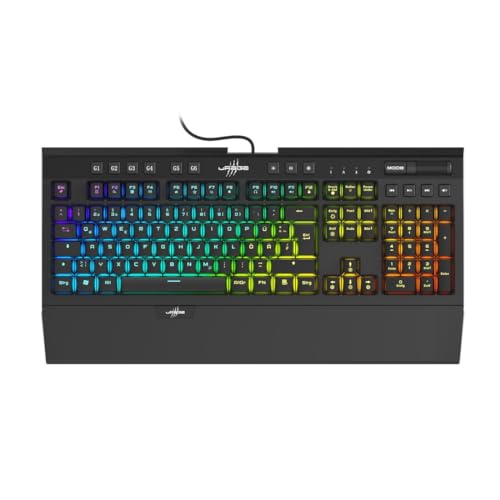uRage hama ドイツ | uRage Exodus 900 メカニカル ゲーミングキーボード 赤軸 ブラック DE配列 正規輸入品