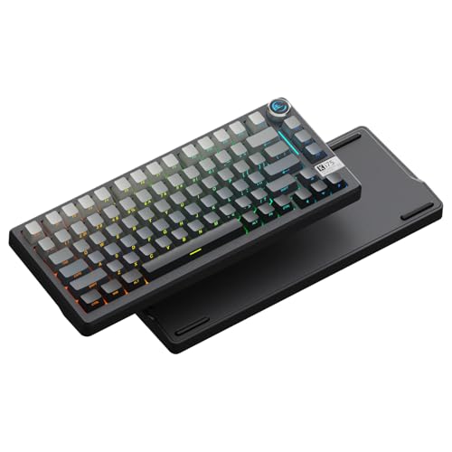 CORBOBO SOLAKAKA KI75 ワイヤレスメカニカルゲーミングキーボード 75%アルミニウムホットスワップ可能スイッチ サイドプリントRGBバックライトカスタムキーボード ノブ付き トライモード 2.4GHz/USB-C/BT 5.0 PC用