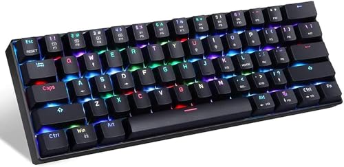 NOALED メカニカル ゲーミング キーボード スイッチ キーボード 61キー アンチゴースト バックライト付き ゲーム用 ブラック メカニカル ゲーミングキーボード