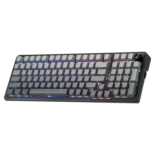 REDRAGON K686 PRO 98キー ワイヤレスガスケット RGBゲーミングキーボード 3モード PBT メカニカルキーボード ホットスワップ南向き RGBソケット付き 専用ノブコントロール 5層ノイズ減衰 グラデーションPBTキーキャップ