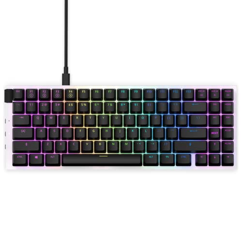 NZXT ファンクション ミニ TKL メカニカル PC ゲーミングキーボード - イルミネーション - リニアRGBスイッチ - MX互換スイッチ - ホットスワップ - 耐久性のあるアルミニウムトッププレート - ゲーミングキーボード UK | EN (QWERTY) ホワイト, KB-175UK-WR