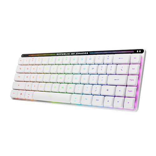 ASUS ゲーミングキーボード ROG Falchion RX Low Profile 65% ワイヤレスメカニカルキーボード ROG RX光学ロープロ軸 26.5mm薄型設計 キーボード 静音仕様 トリプルモード接続 マルチデバイス切替 macOS対応 携帯用カバー付属 国内正規品