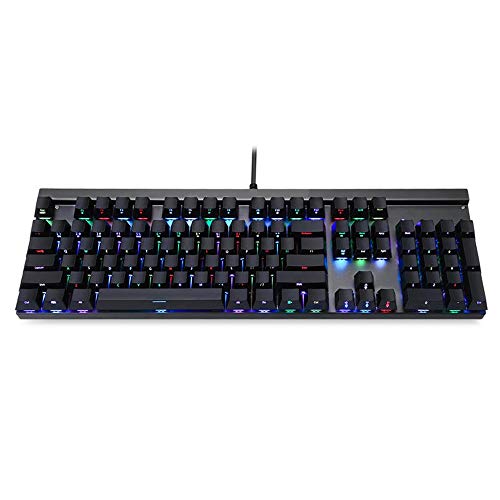 GaoAN ゲーミングキーボード サイドプリント104キーRGBメカニカルゲーミングキーボードは、フルカラーバックライトシステムブルー/レッドの切り替えスイッチ メカニカルゲーミングキーボード (色 : Photo color, Size : Blue Switch)