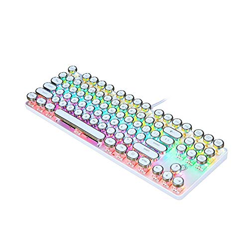 ZhaoGangLi ゲーミングキーボード87キーのゲーミングメカニカルキーボードラップトップ/ PC用バックライトエフェクトキーボードOUTEMUブルースイッチ付きホワイト仕事用 ゲーム用 Windows Mac OS対応 在宅勤務 (Size:One Size; Color:Black + Blue) BHJ8013NTE1