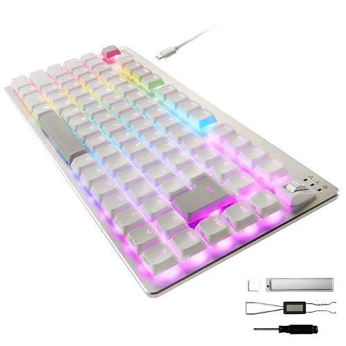 エレコム ラピッドトリガー ゲーミングキーボード V custom VK720AL 有線 磁気式アナログ検知スイッチ搭載 75％サイズ ロープロファイル ホワイト TK-VK720ALWH