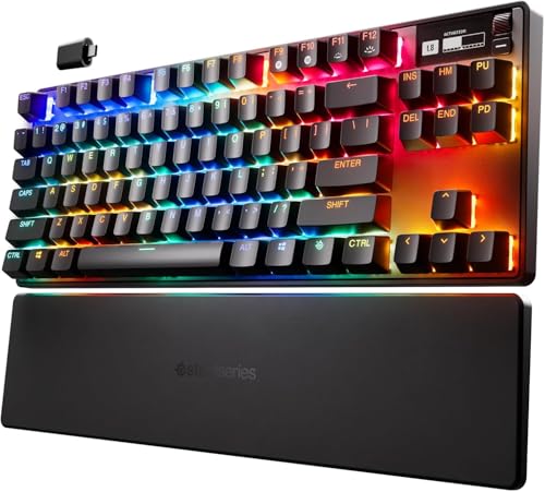 SteelSeries ゲーミングキーボード テンキーレス 無線 ワイヤレス 英語配列 OmniPointスイッチ 有機ELディスプレイ搭載 Apex Pro TKL WL (2023) US 64865 ブラック [並行輸入品]
