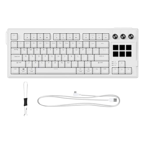 JINPIAOPIAO RGBs メカニカルゲーミングキーボード ホットスワップ可能なレッドスイッチとLCDコントロールパネル付き