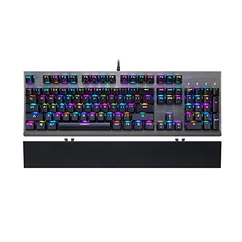 LiuPinp メカニカルゲーミングキーボード ゲーミングキーボード104キーブルーアンチゴーストRGBバックライト付きメカニカルゲーミングキーボードを有線フルカラーバックライトシステムを切り替えます ゲーミングキーボード (色 : ブラック, サイズ : ワンサイズ)