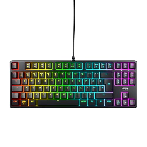 Cherry (チェリー) XTRFY K4V2 TKL 有線ゲーミングキーボード テンキーなし UK-Layout (QWERTY) カスタマイズ可能 RGBライティング メカニカルMX2A RED スイッチ ブラック CX-K4V2-RGB-TKL-R-UK