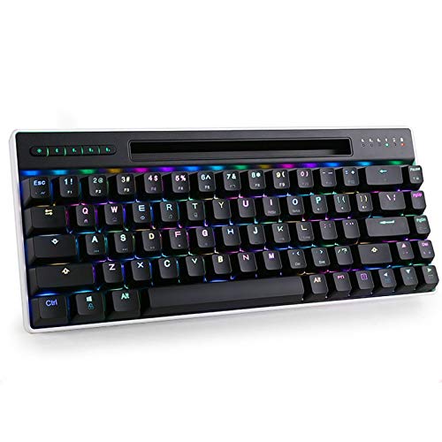 ZhaoGangLi キーボードキーボードBT有線デュアルモードキーボード68キーRGBゲーミングキーボード、メカニカルブルースイッチブラック仕事用 ゲーム用 Windows Mac OS対応 在宅勤務 (Size:One Size; Color:#2) V8073PVQXA2