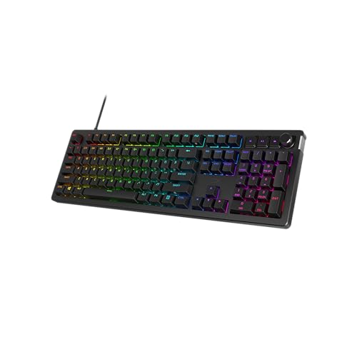 ハイパーエックス HyperX Alloy Rise – ホットスワップ可能なメカニカルゲーミングキーボード、PC、環境光センサー、ガスケットマウント、リニアスイッチ。, 7G7A3AA#ABA