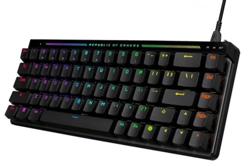 ASUS ROG Falchion Ace HFX ゲーミングキーボード ラピッドトリガー 磁気式キースイッチ 65%レイアウト キーボード 有線 ポーリングレート8000Hz 高速反応 ゲーミングキーボード 静音 カバーケース付き Aura Sync対応 国内正規品