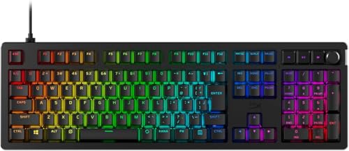 ハイパーエックス HyperX Alloy Rise ゲーミングキーボード 日本語配列 メカニカル フルサイズ リニアスイッチ メディアコントローラー ガスケットマウント ホットスワップ カスタマイズ 7G7A3AA#ABJ [並行輸入品]