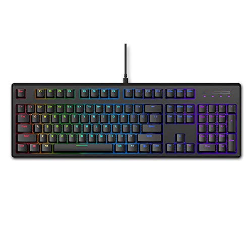 LinLong キーボード 104キーチェリーレッド・スイッチ有線メカニカルゲーミングキーボードRGBバックライトPBTキ​​ーキャップのUSB Bluetoothのスイッチ (Color : Black, Size : ONE SIZE)