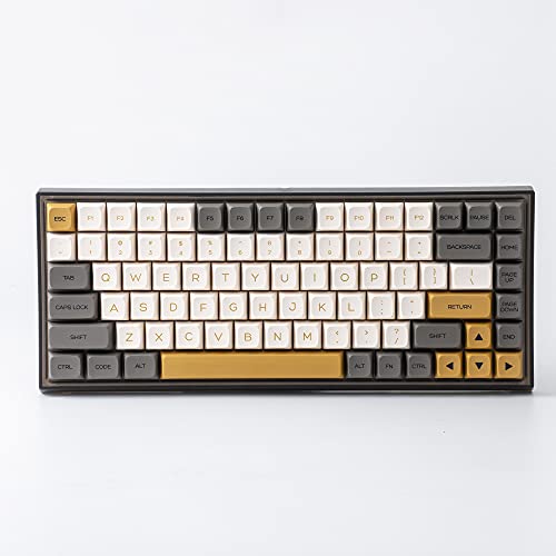 YUNZII KC84 Pro ホットスワップ可能なメカニカルキーボード 84キーゲーミングキーボード 半透明のABSケース Mac/Win/ゲーマー用 RGBバックライト（Gateron茶軸 、シマー）
