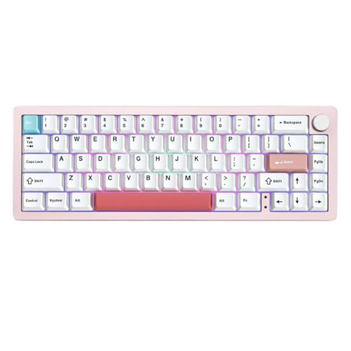 UPaYmbAcf ワイヤレスゲーミングキーボード 75% メカニカルガスケット AL75 PRO シルバーアルミニウムホットスワップカスタム RGB と互換性(Silver) UPaYmbAcf124