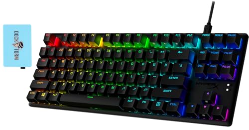 ハイパーエックス HyperX Alloy Origins Core PBT HX Red メカニカルゲーミングキーボード レスポンシブメカニカルスイッチ 航空機グレードアルミニウムボディ ブラックカラー 639N7AA#ABA Dockztorm Hub付き