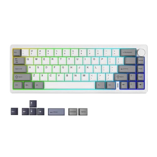 UPaYmbAcf AL68 シルバーアルミニウムメカニカルゲーミングキーボードホットスワップガスケットマウントノブ QMK 経由ワイヤレスコンピュータと互換性(Silver) UPaYmbAcf124