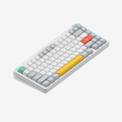 NuPhy Halo75 V2 メカニカル ゲーミング キーボード 75% ワイヤレス ホットスワップ可能 Bluetooth 83 キー RGB バックライト Bluetooth/2.4GHz/USB-C 対応 QMK/VIA サポート (ホワイト, ラスベリー)