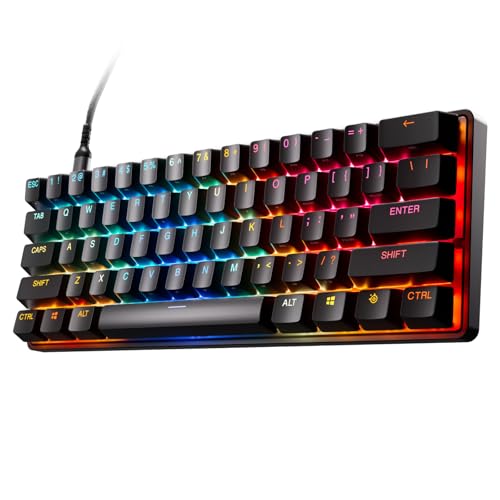SteelSeries ラピッドタップ ラピッドトリガー 搭載 ゲーミングキーボード ミニサイズ Apex Pro Mini Gen 3 US 有線 英語配列 OmniPointスイッチ 2-in-1アクションキー 搭載 ブラック 64913