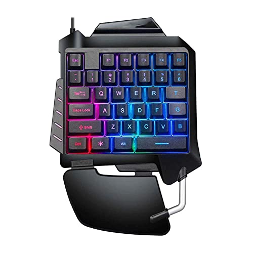 JUNENTER キーボード 携帯電話用片手キーボード ゲーミングキーボード バックライト付きゲーミングキーボード タッチエリア 180MM 260MM 35MM