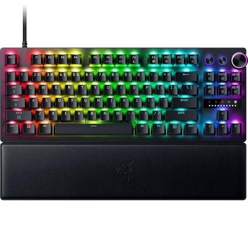 Razer Huntsman V3 Pro TKL 8KHz esports ゲーミングキーボード:アナログオプティカルスイッチ Gen 2-8000 Hz ポーリングスナップタップ - ラピッドトリガー - 調節可能な作動 - メディアコントロール - PBTキーキャップ - ブラック RZ03-05520200-R3U1