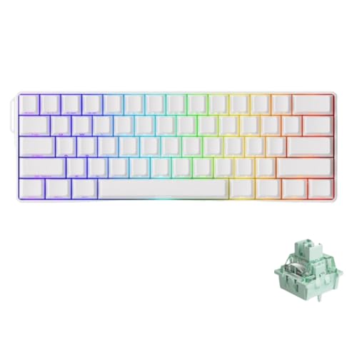 HtptxQsdk メカニカルゲーミングキーボード磁気スイッチ 60% ラピッドトリガー 8K HE TMR カスタムアルミニウム FUN60 と互換性(Ultra White Tri-mode) HtptxQsdk960