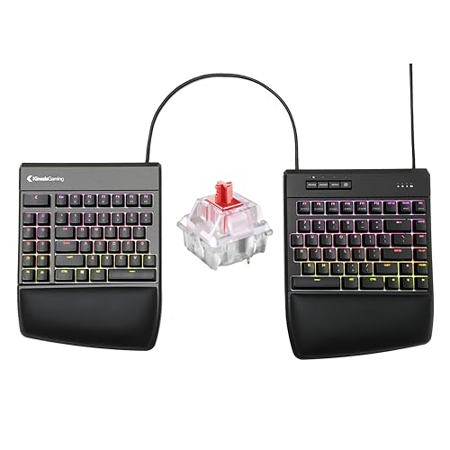 Kinesis Gaming Freestyle Edge RGB Split Mechanical Keyboard (MX Red) KB975-RED