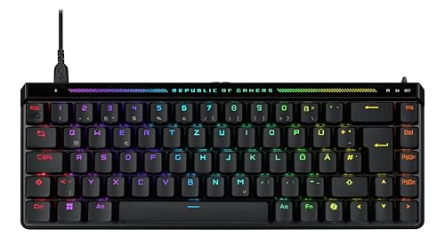 DHKING ASUS ROG Falchion Ace HFX アナログゲーミングキーボード (DE QWERTZ 配列 65%フォームファクタ ROG HFX マグネットスイッチ ラピートリガートグルスピード スピードタップモード タッチパネル 8000Hz Type-Cポート2個) 90MP03VE-BKDA20