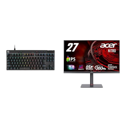 Logicool G 【セット買い】 【Amazon.co.jp限定】 Logicool G ラピッドトリガー ゲーミングキーボード G-PKB-TKL-RTBKd + Acer Nitro ゲーミングモニター 27インチ XV275Fymiiprx