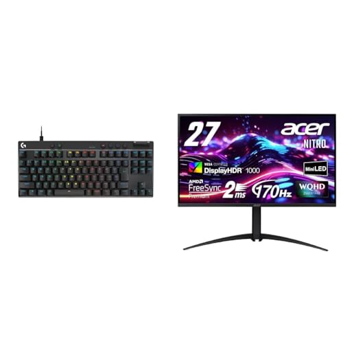 acer 【セット買い】 【Amazon.co.jp限定】 Logicool G ラピッドトリガー ゲーミングキーボード G-PKB-TKL-RTBKd + Acer ゲーミングモニター Nitro 27インチ XV275UP3biiprx