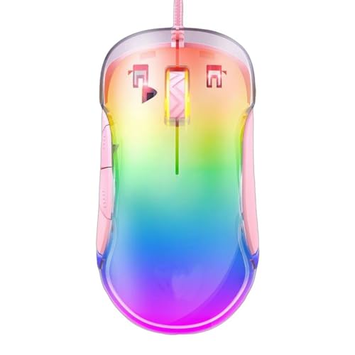 Hkfgdjdl ゲーミングマウス 人間工学に基づいたゲーミングマウス カスタマイズ可能な照明と高精度センサー付き オールラウンド使用に対応