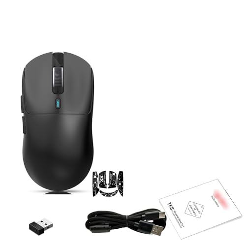 Cuifati T68 軽量マウス、3 モード接続有線 BT5.1、6 段階の速度調整可能 12000 DPI、ゲームや仕事向けの人間工学に基づいたデザイン (白) Cuz504rpkqa6-12