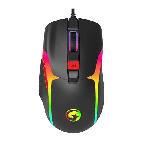 MARVO M360 有線ゲーミングマウス - ブラック。
