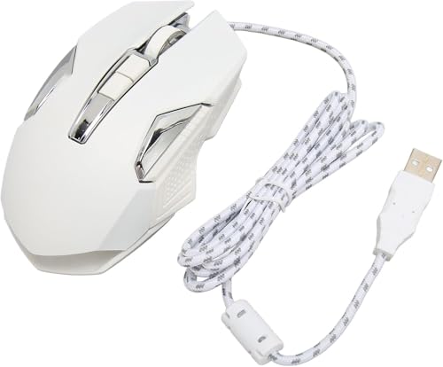 VTNLZJUHUIO USB ゲームマウス 8 キーソフトウェアは DIY キーバインドをサポート RGB ゲーミングマウス人間工学に基づいた調整可能な 7200 DPI(白) GA30250808